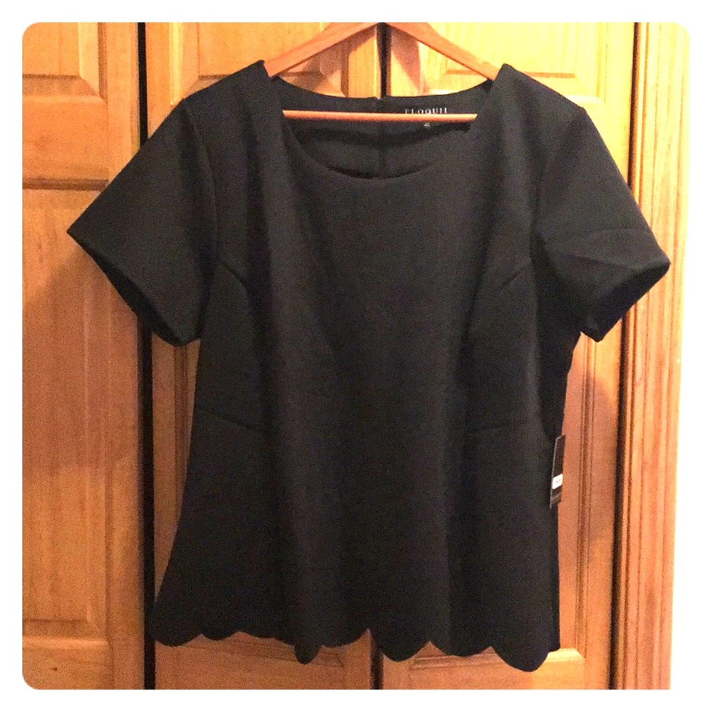 Eloquii Black Peplum Top - NWT